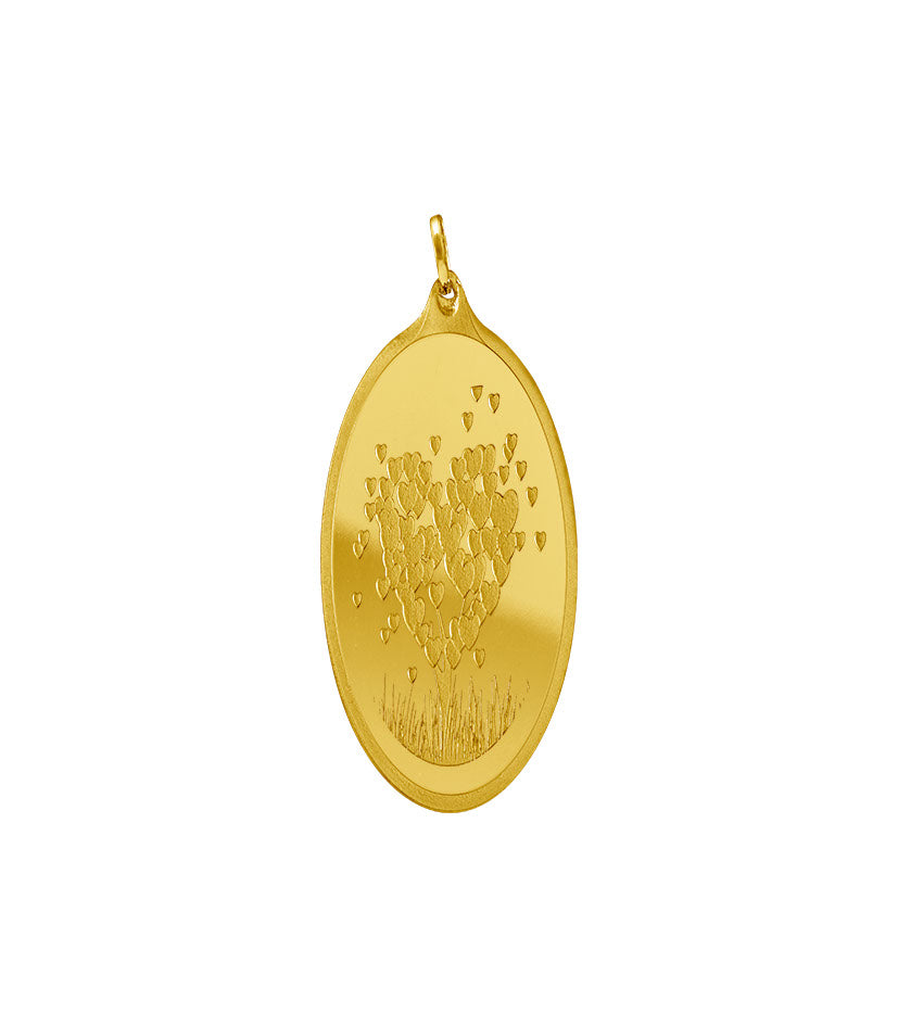 999.9 Gold Oval Pendant - 2.5 grams