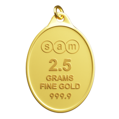 999.9 Gold Oval Pendant - 2.5 grams