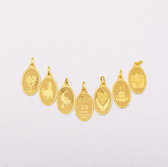 999.9 Gold Oval Pendant - 2.5 grams - Ogold Shop