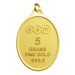 999.9 Gold Oval Pendant - 5 grams