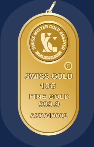 999.9 Swiss Gold Minted Bar - 10 grams Ovalya Lady Alya