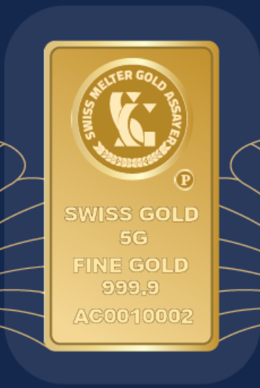 999.9 Swiss Gold Minted Bar -5 grams Lady Alya