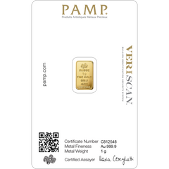 999.9 Gold Minted Bar Pamp 1 Gram